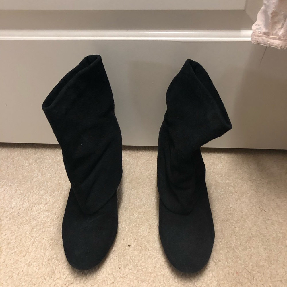 Black suede boots